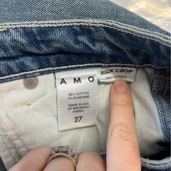 AMO Kick Crop Jeans in Sweet Cheeks - Picture 11 of 13